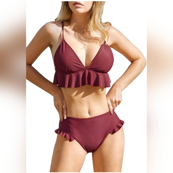 Cupshe Ruffle Bikini Top - XS/S - Picture 1 of 5